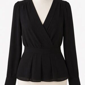 NEW WITH TAGS! 🌟 Ultra flattering Tommy Hilfiger Faux Wrap Peplum Blouse